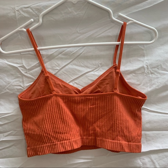 Ribbed Orange Crop Top / Sports Bra - Picture 6 of 8